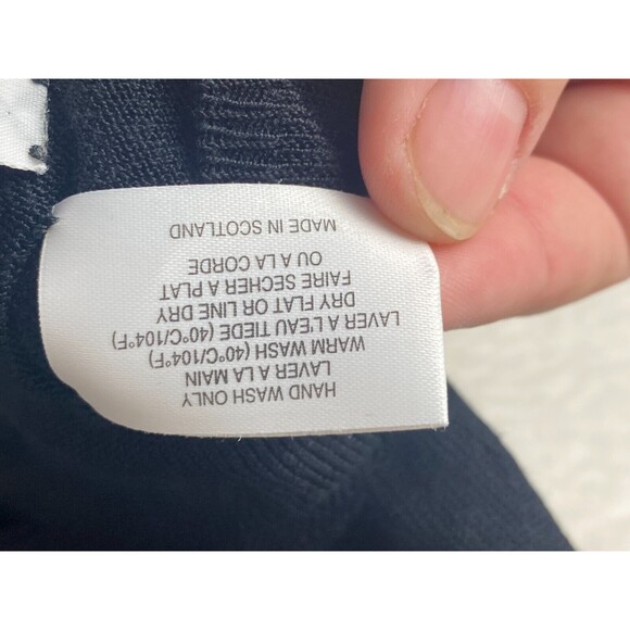 Hawico of Scotland Cardigan Sweater L Black V-Neck Button Front Viscose & Cotton - Picture 8 of 9